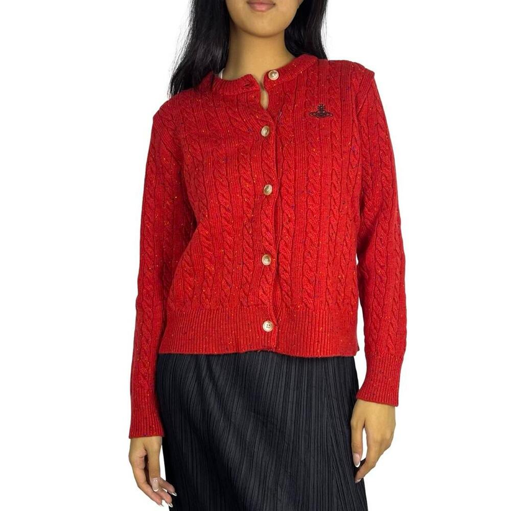 Vivienne Westwood Red Cable Knit Cardigan